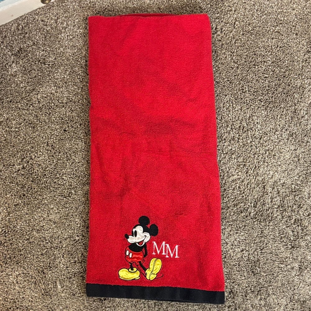 Disney Vibrant Red Towel with Black Detail